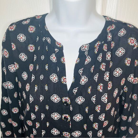 Old Navy Casual Floral Medallion Print MicroPleat front Tshirt Dress Navy XS - Picture 4 of 12